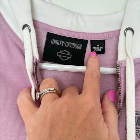 Harley-Davidson Purple and White Color block Full-Zip Hoodie - Picture 2 of 3